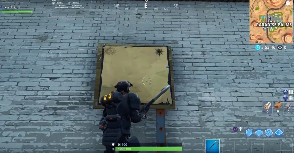 Search the treasure map signpost found in Paradise Palms: Fortnite Season 8 Week 8 Challenges