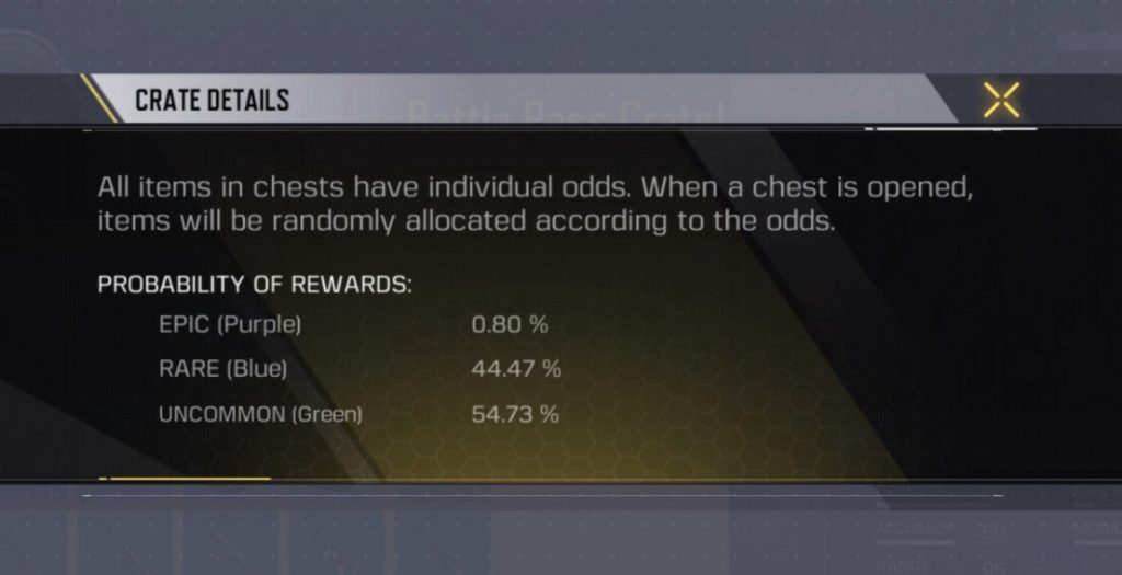 Call of Duty: Mobile loot box odds