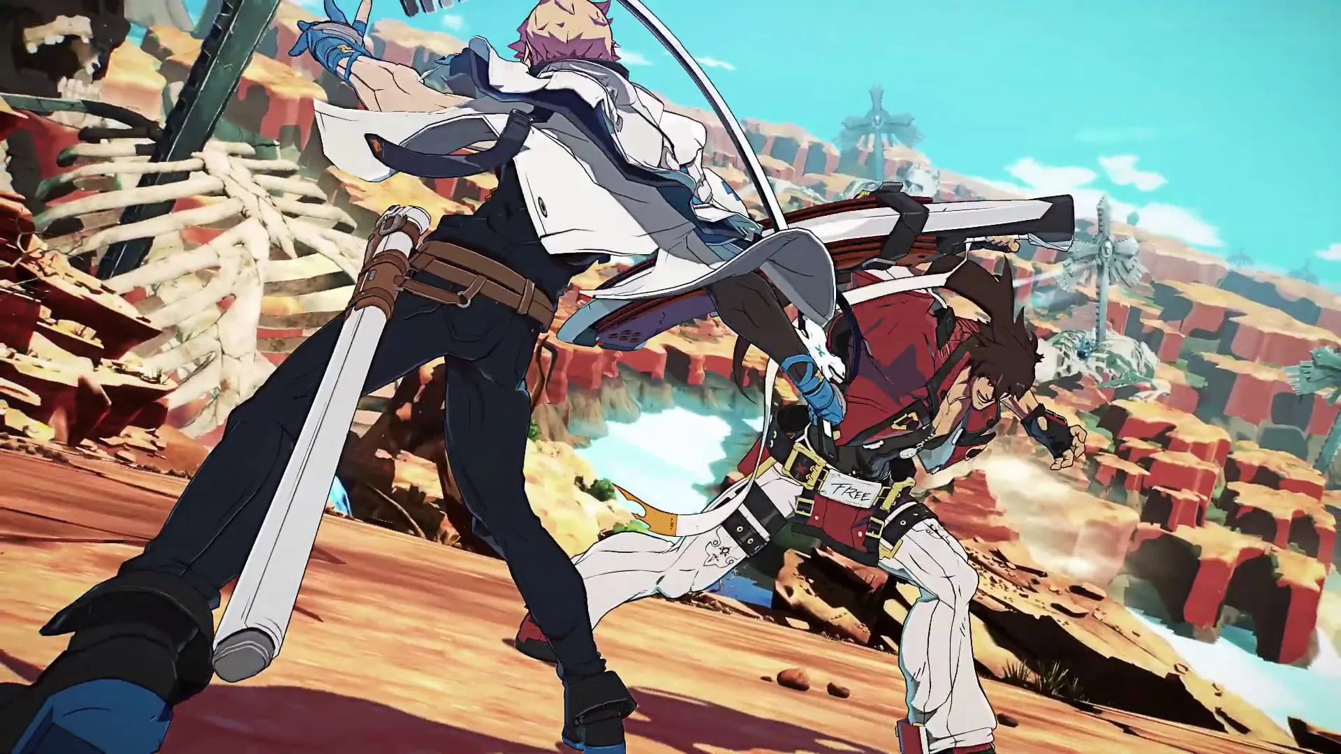 Two Guilty Gear Strive characters fighting