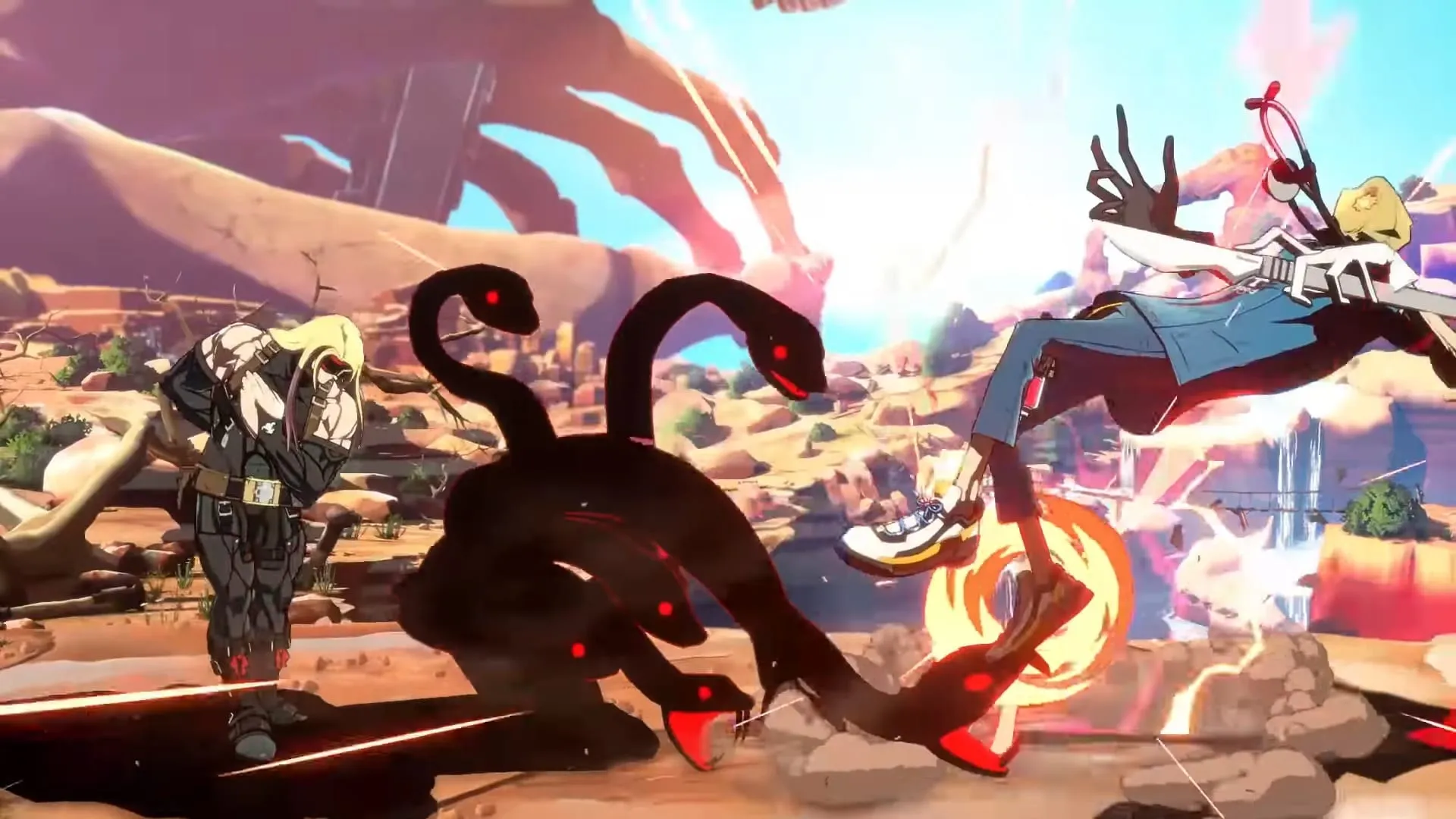 Two Guilty Gear Strive characters fighting