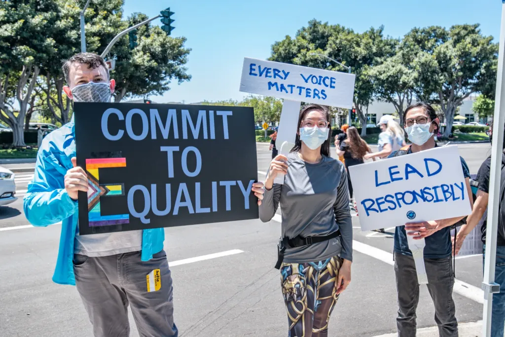 Attendees of the Activision Blizzard walkout