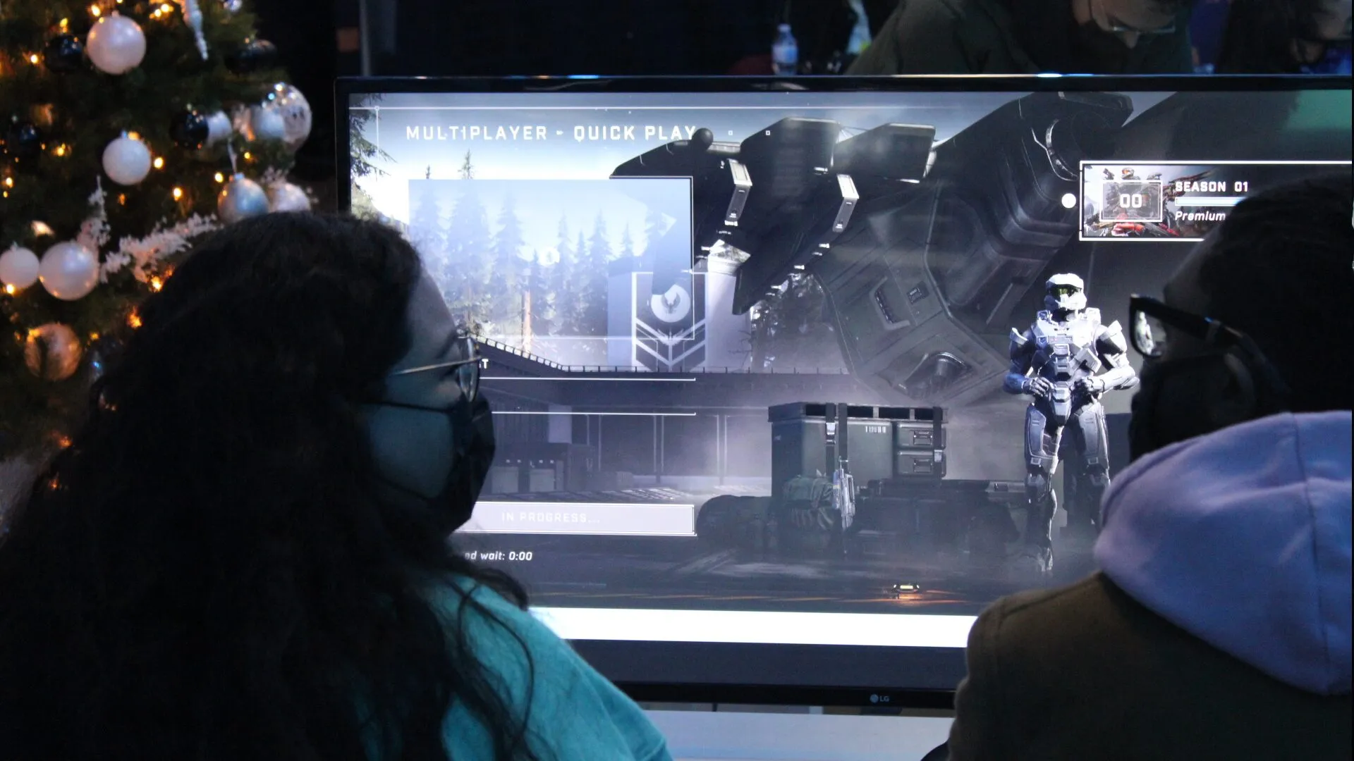 Players practicing in the gaming area
