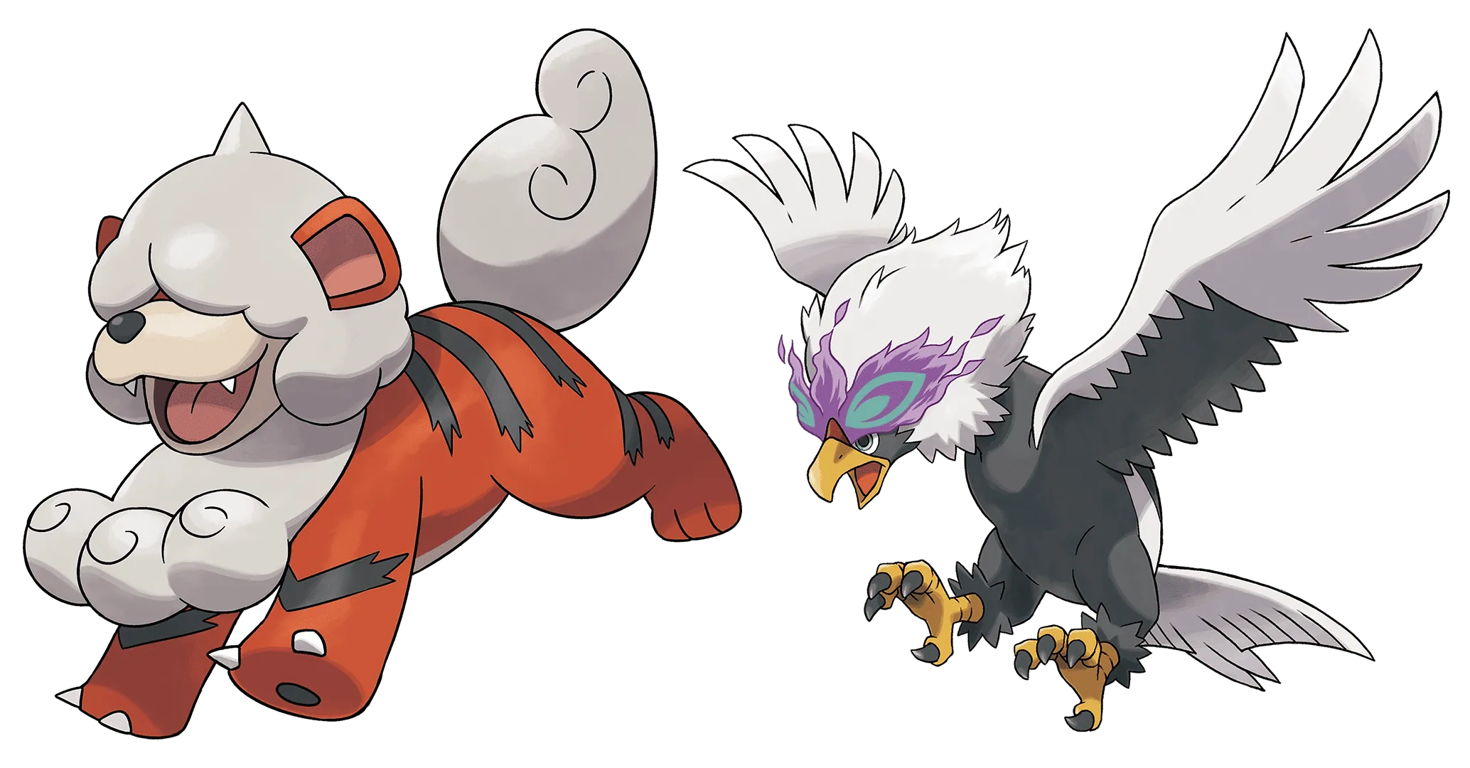 Hisuian Growlithe and Braviary in Legends: Arceus
