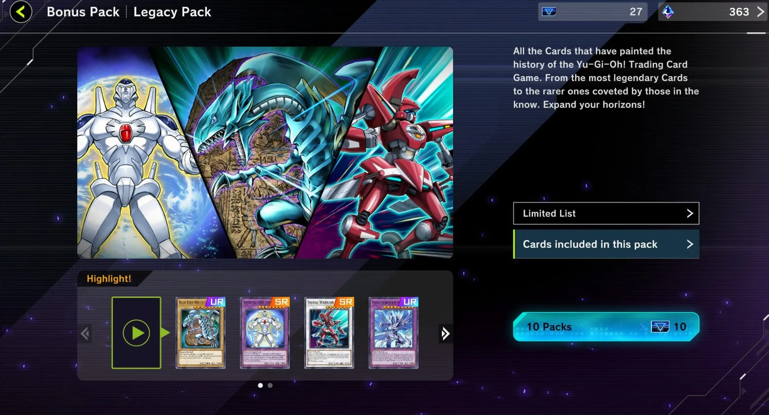 Free Legacy Packs in Yu-Gi-Oh Master Duel have a surprising amount of good cards in them