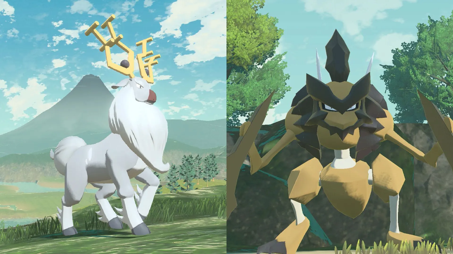 Wyrdeer and Kleavor in Pokemon Legends Arceus