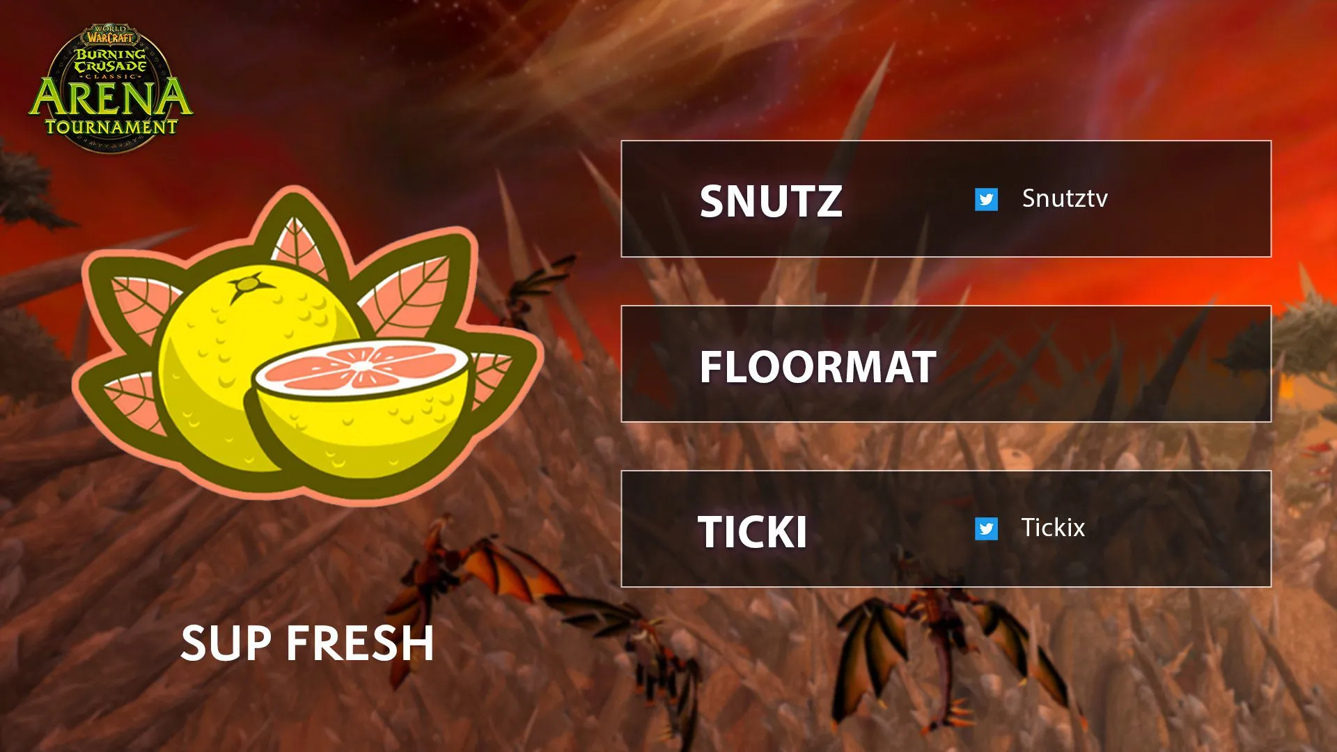 Sup Fresh players Snutz, Flootmat and Ticki